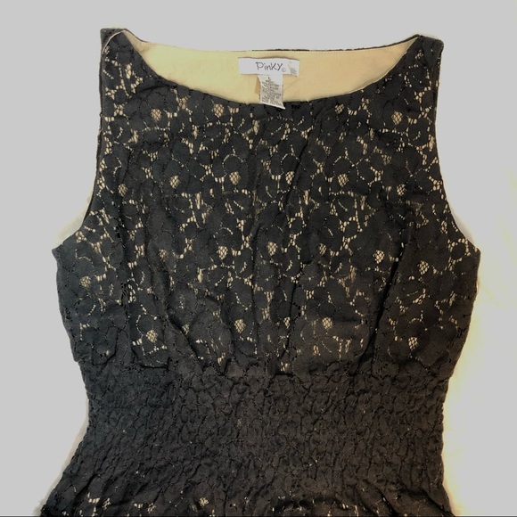 Lace Dress Fully Lined Black/Beige Size L Junior NWOT - Picture 5 of 10